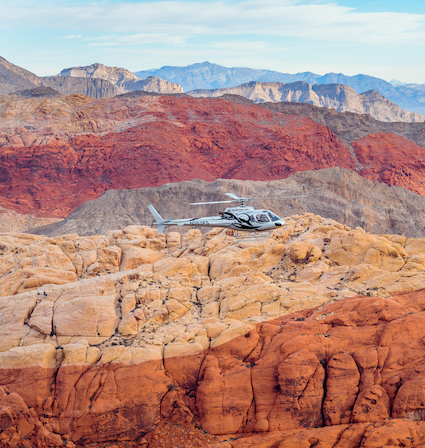 This awesome Las Vegas and Red Rock Canyon State Park helicopter tour experience begins with an incredible flight over Las Vegasand heads towards the stunning Red Rock Canyon Mountain Range!